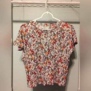 LOFT flutter sleeve linen top